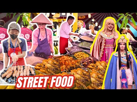 Street Food Fest in Sai Gon, Vietnam. Chung cake; banh xeo; fried fish balls;... // ENJOY NOW!