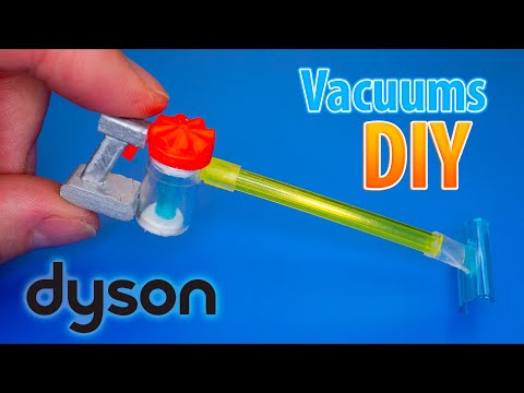 DIY How to make mini Vacuum Dyson Cleaner for Barbie Dollhouse CRAFTS and HACKS