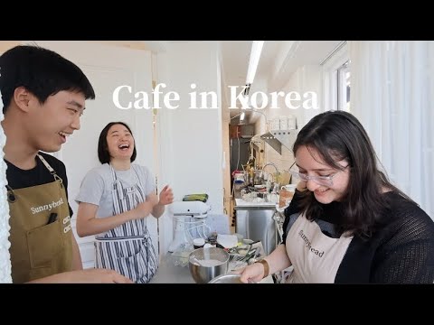 [sub]韓国カフェで働いてみた / My Day as an intern at Sunny Bread ☀️🧁