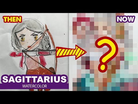 How to draw Sagittarius - 12 signs of the Zodiac | Female version - then and now