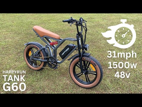 The SUV of E-Bikes - 31mph HappyRun Tank G60 |  1500w motor | Dual Suspension | Fat Tires | $1189