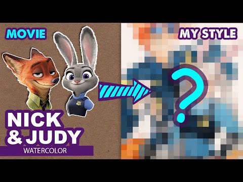 Drawing HUMAN VERSION of Judy Hopps & Nick Wilde from Zootopia - Huta Chan