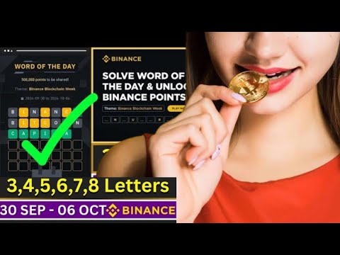 Theme Binance Blockchain Week WOTD | Binance Crypto WODL Answers Today | All Letters WOTD