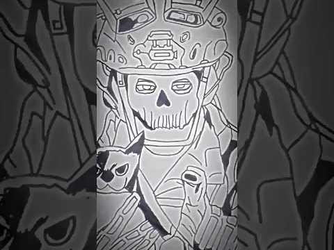 Ghost Art Pencil 🎨🗿   #ghostcallofduty#drawingart#shorts#fyp#fypシ