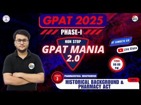 Historical Background | Pharma Juris | GPAT Mania | GPAT 2025 | Class - 3 #gpat2025 #gpatmcq