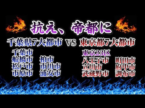 千葉県7大都市VS東京都7大都市　#都市比較 #強さ比べ #地理 #地理系を救おう #テンプレ使用