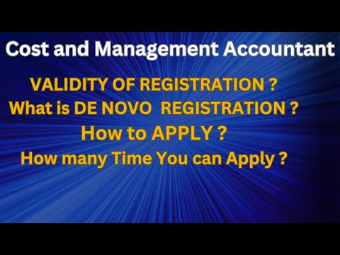 #cma DE NOVO REGISTRATION | VALIDITY OF REGISTRATION | HOW TO APPLY FOR DE NOVO REGISTRATION #icmai