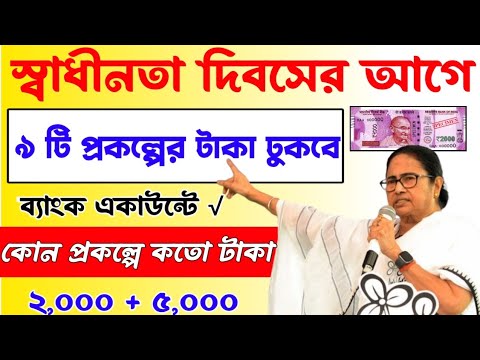 স্বাধীনতা দিবসের আগে ৯টি প্রকল্পের টাকা ঢুকবে | West Bengal  Scheem payment process 2024 | WB SCHEEM