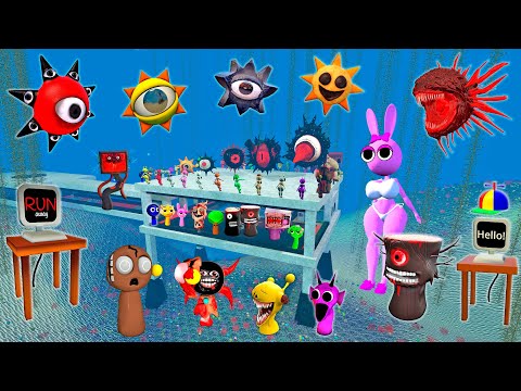 🌊 UNDERWATER EVOLUTION OF MR SUN TREE MISS SPRUNKI INCREDIBOX PHASES SPARTAN KICKING in Gmod !