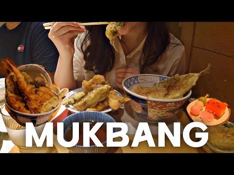 [Mukbang] Famous restaurants in Kyoto, Japan / Tendon makino🍤 (1.3x)