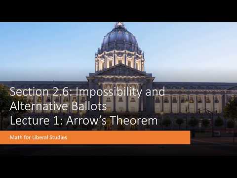 Math for Liberal Studies - Lecture 2.6.1 Arrow's Theorem