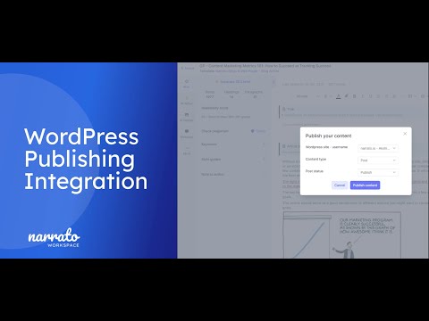 How to Use the WordPress Publishing Integration on Narrato