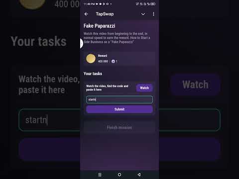 TapSwap Fake Paparazzi  tapswap video code #rap #dancehall #cryptocurrency