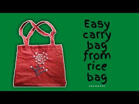 How to make carry bag from rice bag|| Diy Easy and simple carry bag