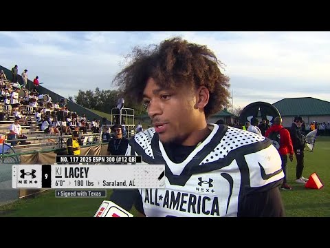 KJ Lacey talks Texas commitment & goals at the All-America Game: 'We want to win a Natty' | SC Next