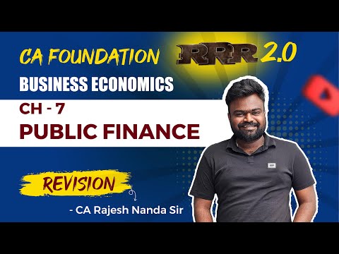 Ch: 7 - PUBLIC FINANCE |REVISION |RRR 2.0 | ECONOMICS |CA Foundation | CA RAJESH NANDA | LAKSHYA Edu