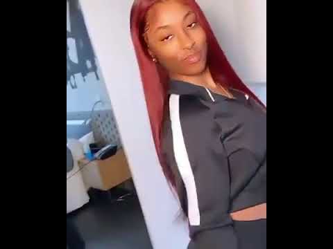 99J Burgundy Straight Lace Frontal Wig Pre Plucked Red 13X4 Lace Front Human Hair Wigs Brazilian Co