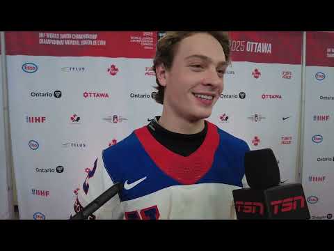 James Hagens Reacts To Team USA's 5-1 Win Over Latvia At The World Juniors, Two-Assist Performance