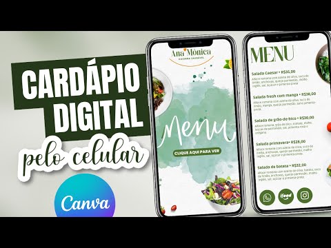 Como fazer CARDÁPIO DIGITAL INTERATIVO e ONLINE no CANVA PELO CELULAR (Tutorial Gratuito)