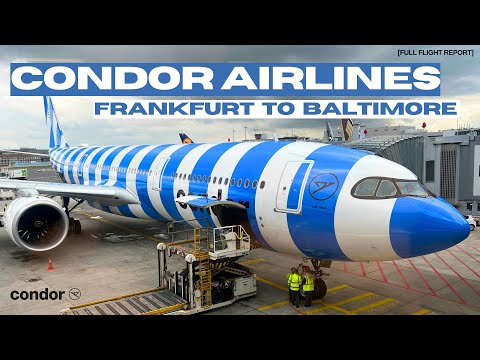 CONDOR AIRLINES Airbus A330 *Premium economy* ✈️ Frankfurt to Baltimore [4K VIDEO]