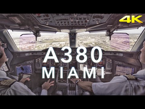 A380 LANDING MIAMI 4K