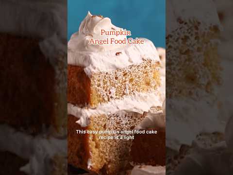 Pumpkin Angel Food Cake Recipe #pumpkin #thanksgiving #cakerecipe