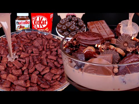 ASMR KITKAT DUBAI CHOCOLATE ICE CREAM NUTELLA DESSERT MUKBANG 두바이 초콜릿 먹방 ドバイチョコレート 咀嚼音 EATING SOUNDS