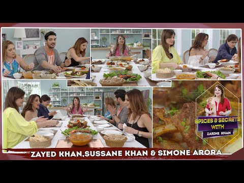 Zayed Khan, Sussane Khan & Simone Arora Enjoying Chef Zarine Khan's Red Masala Chops & Aloo Bharta