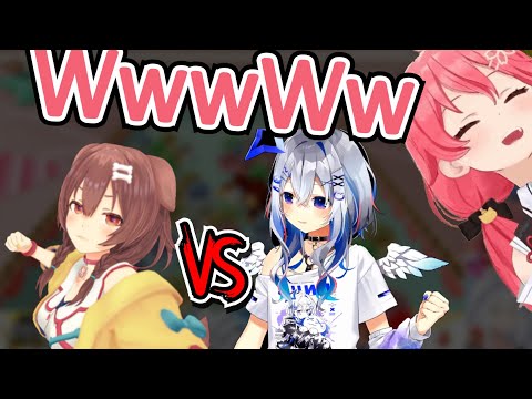 Miko Dying of Laughter After Seeing Korone and Kanata Punch the Sh!t Out of Each Other [Hololive]