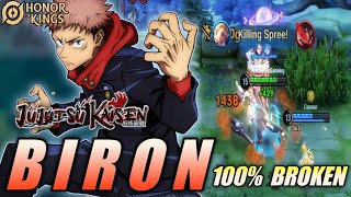 BIRON Yuji Itadori Jujutsu Kaisen Collab Honor of Kings (HOK) best build item 💯% BROKEN | pro player