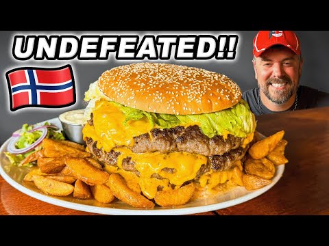 Norway's Undefeated "King of All Burgers" Triple Cheeseburger Challenge!!