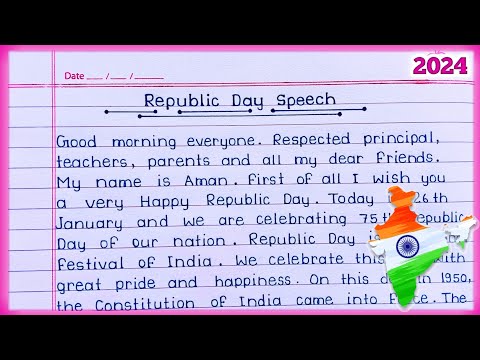 Speech on Republic Day in English 2024 || Republic Day Speech || 26 January Speech in English ||