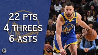 Stephen Curry 22 pts 4 threes 6 asts vs Suns 24/25 season