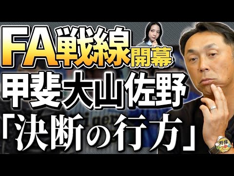 「大山選手FA宣言？阪神での評価」横浜、佐野・ホークス甲斐選手もFA宣言熟考。菅野投手MLB評価は？