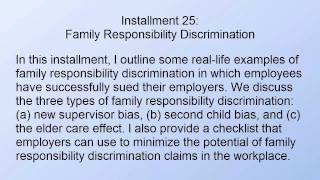 Family Responsibility Discrimination