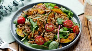 [Lentil and Pumpkin Salad] The bubble wrap texture is addictive!