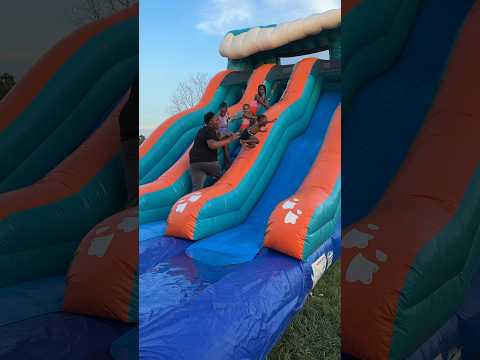 Big boy skips kids on waterslide #shorts