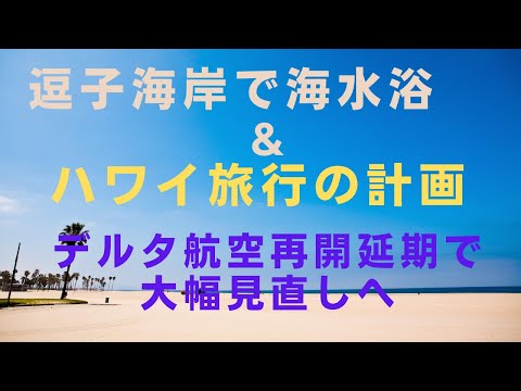 【逗子海岸とハワイ旅行計画】シニア夫婦で海水浴　次回はハワイだ！！