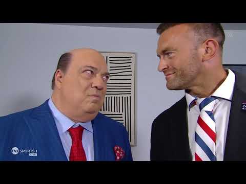 Paul Heyman & Nick Aldis Backstage Segment + Randy Orton & Kevin Owens Entrance in France