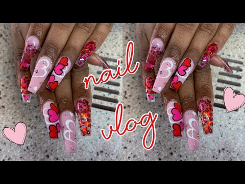 Nail Vlog 2021 l Valentines Day Nail Ideas 2021  l Come With Me To Get My Nails Done 2021