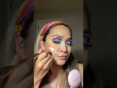 Colorful makeup tutorial #colorfuleyeshadow #colorfulmakeup #rarebeauty  #meltcosmetics