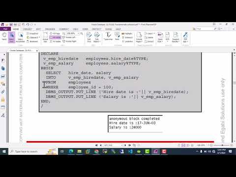 PLSQL Class  Part - 4 (SQL USES in PLSQL)