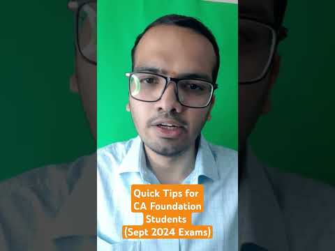 Quick Tips for CA Foundation Students | Sept 2024 | Passing Tips #education