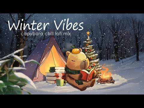 A Peaceful Winter Day with Capybara ☃️ Capybara Lofi Mix ~ Lofi Hip Hop Music to Calm/ Study/ Relax