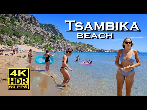 Tsambika Beach Walk Rhodes , Greece in 4K 60fps HDR UHD Dolby Atmos 💖 The best places 👀 walking tour