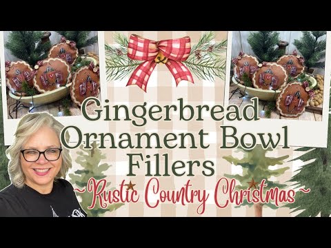 🎄🤎 Gingerbread Ornie Bowl Fillers || Primitive Country || Whimsical Cute Faces