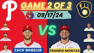 Philadelphia Phillies @ Milwaukee Brewers LIVE PLAY-BY-PLAY (09-17-24) #phillies #brewers #mlb