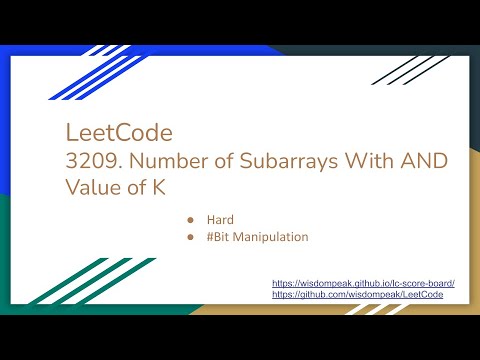 【每日一题】LeetCode 3209. Number of Subarrays With AND Value of K