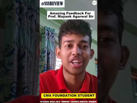 CMA Foundation Student Math Feedback for Prof. Mayank Agarwal Sir#shorts