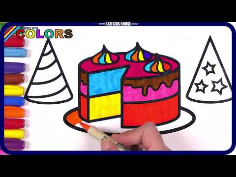 ( CAKE )🎂🖌️ Let Your Creativity Shine with Our Birthday Cake Coloring Page! 🎨🎉 / Akn Kids House